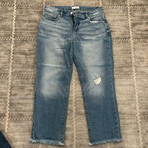 Loft curvy straight crop jeans petite size 2